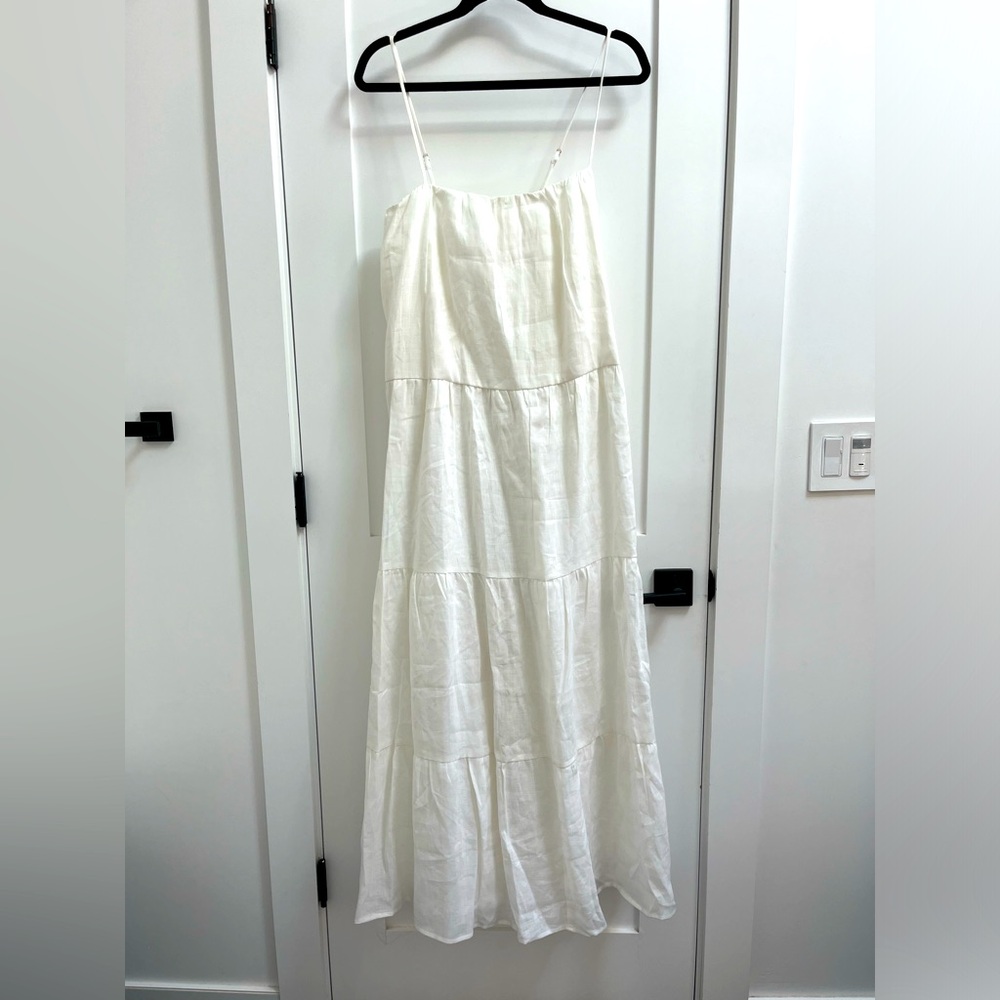 NWT Kingsley white linen maxi dress